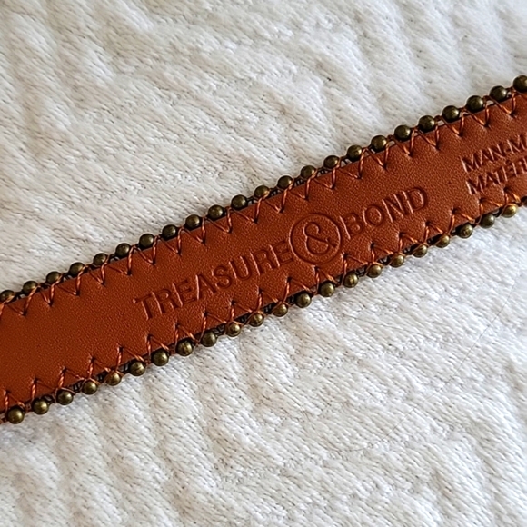Treasure & Bond Belt Brown with Metal Wired Beads Edging - L - Picture 6 of 8